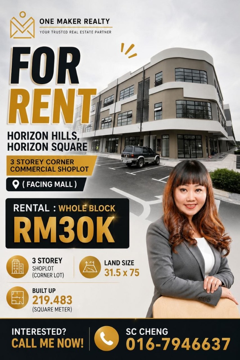 3 Storey Shop Lot Corner Lot @ Horizon Square