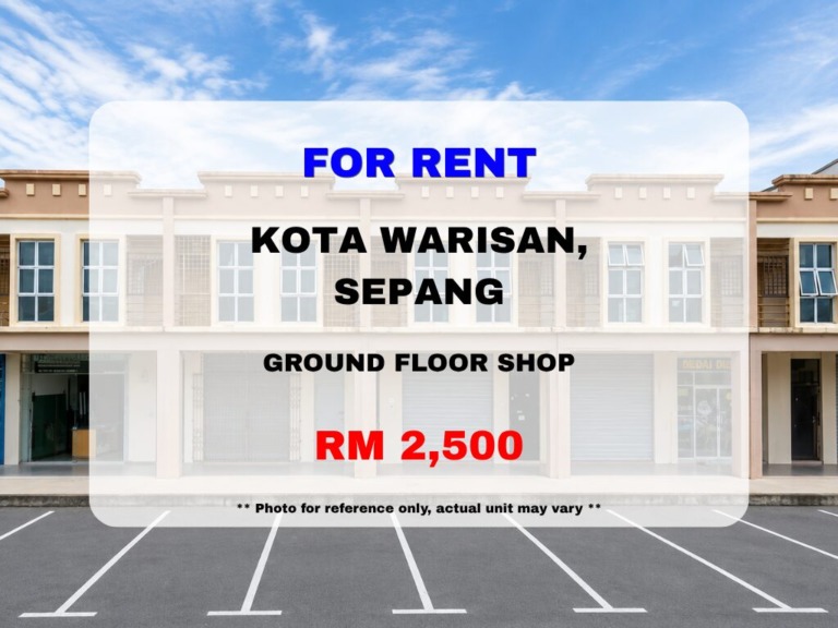 Kota Warisan, Sepang ⭐ Ground Floor Shoplot for Rent